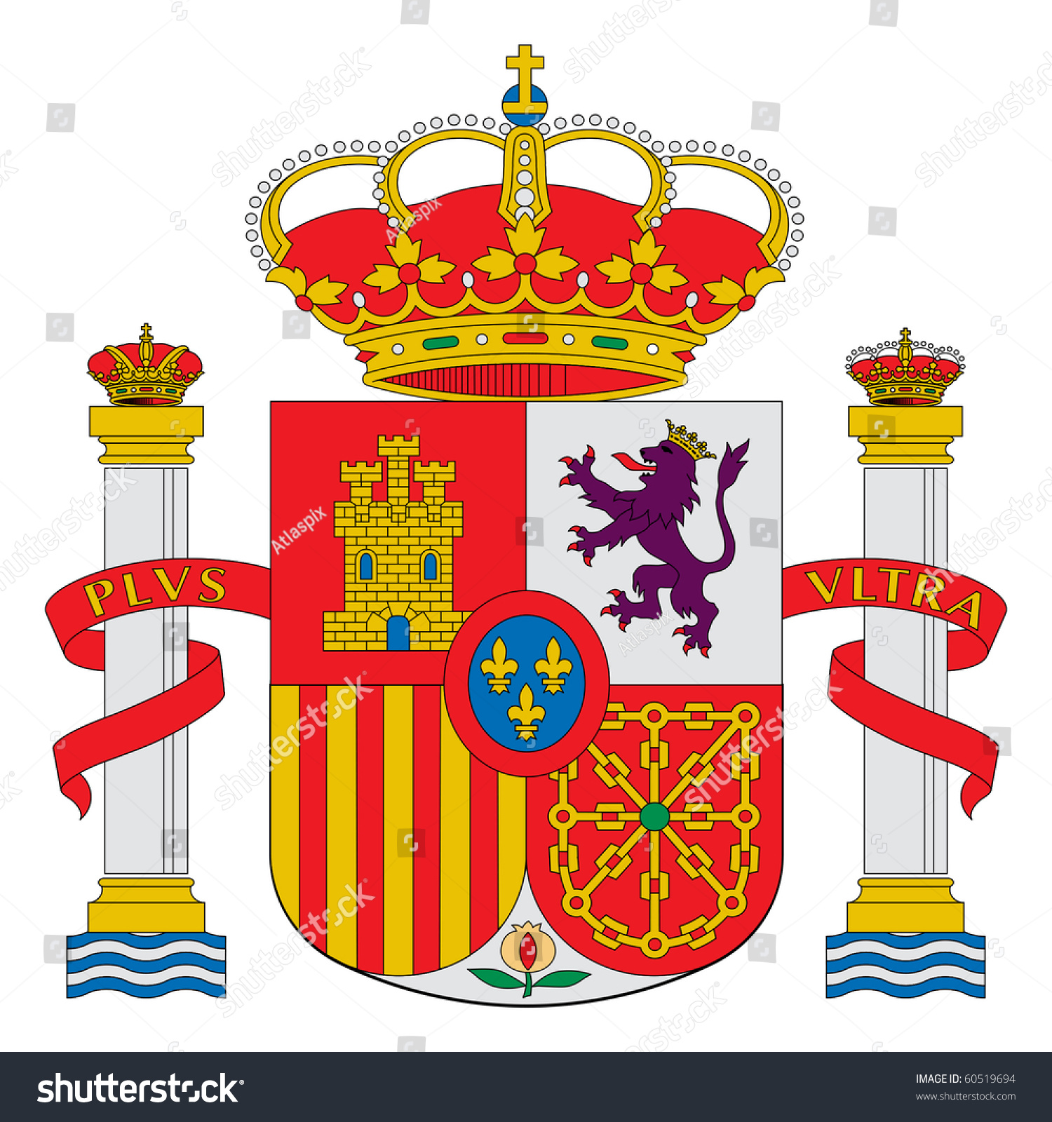 Spain Spanish Coat Arms Isolated On Stock Illustration 60519694 ...