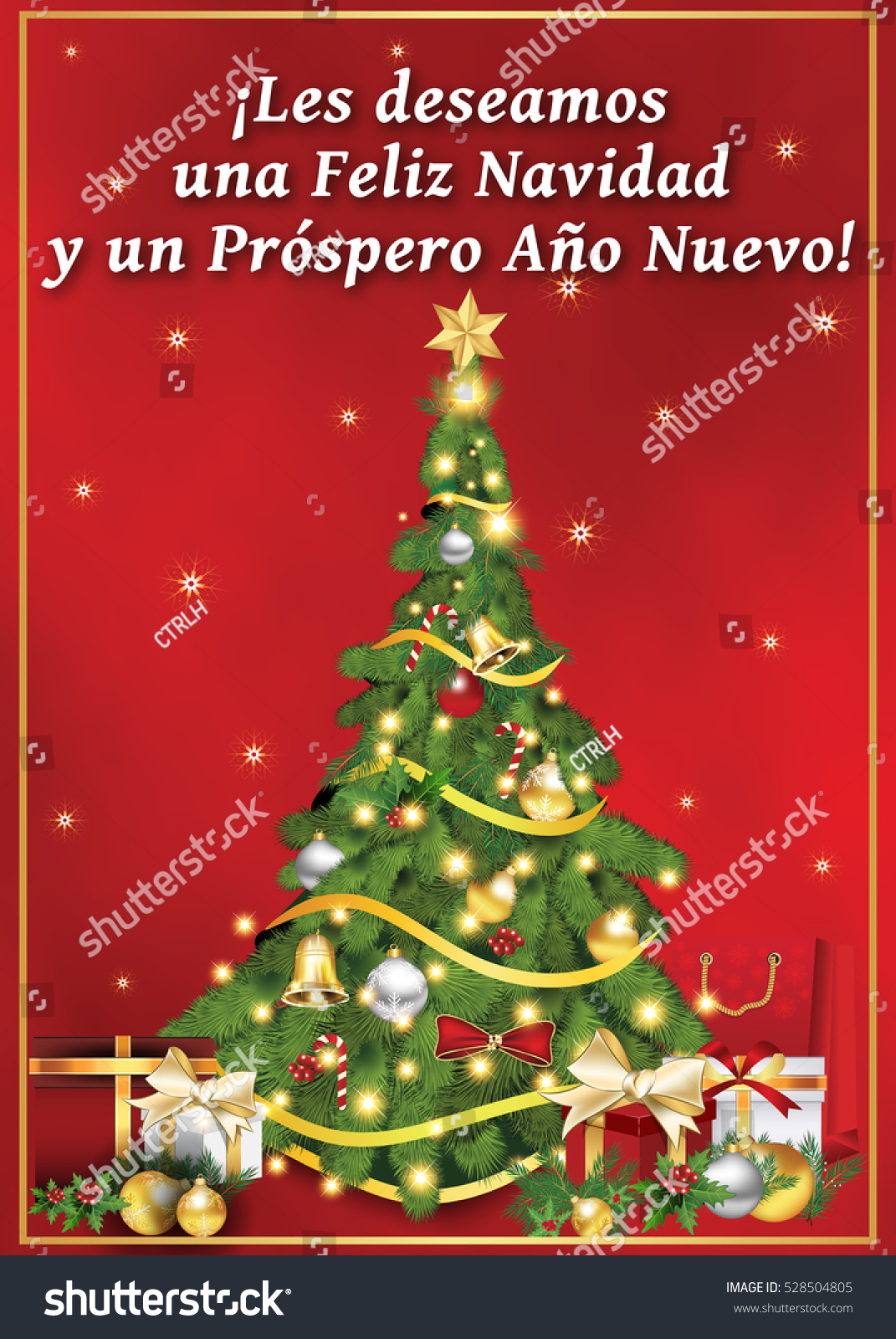 Spanish Seasons Greetings Christmas New Year Stock Illustration 528504805