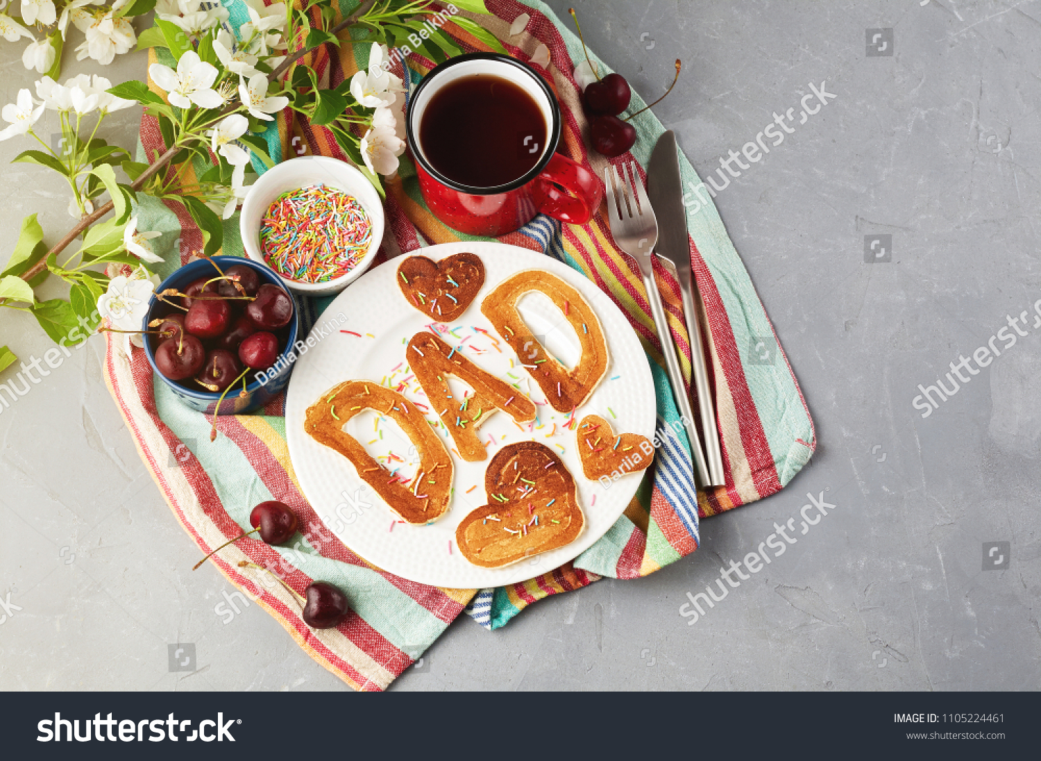 Special Fathers Day Breakfast Alphabet Pancakes Stock Photo 1105224461 | Shutterstock