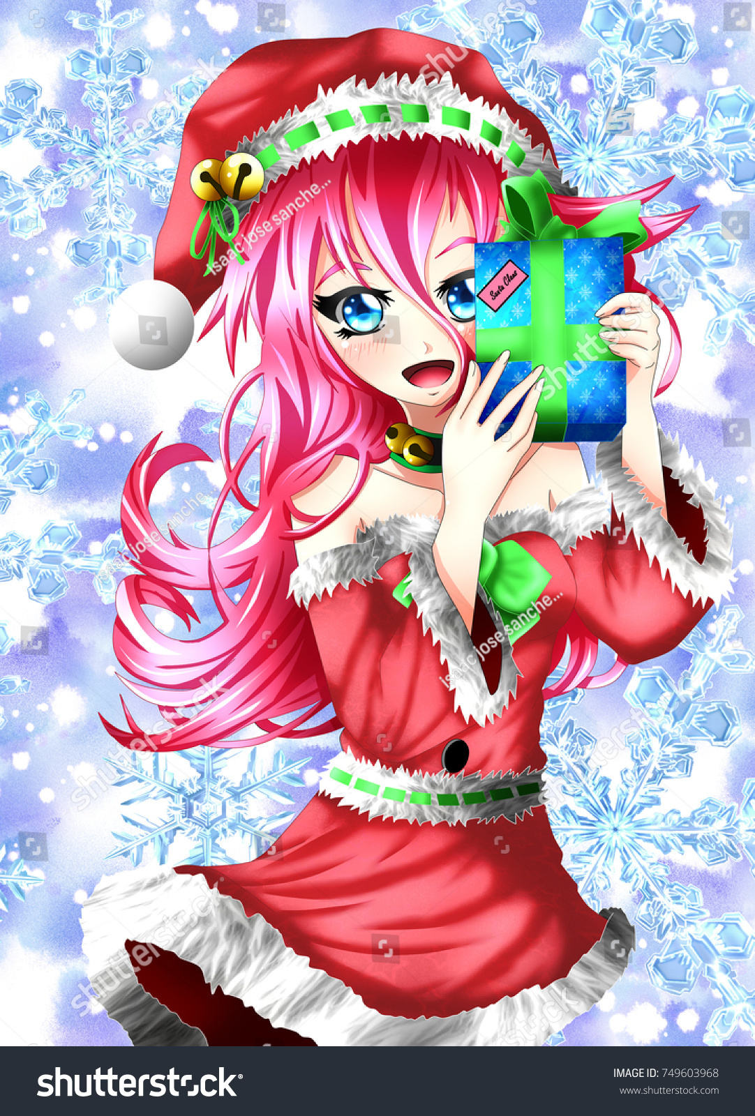 Download Special Image Christmas Kawaii Anime Version Stock Illustration 749603968 PSD Mockup Templates