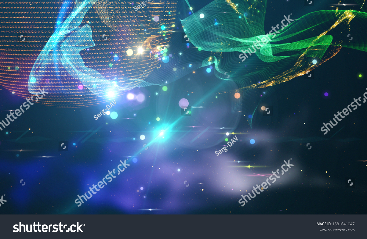 Spectacular Illustration Particles Rays Background Design Stock