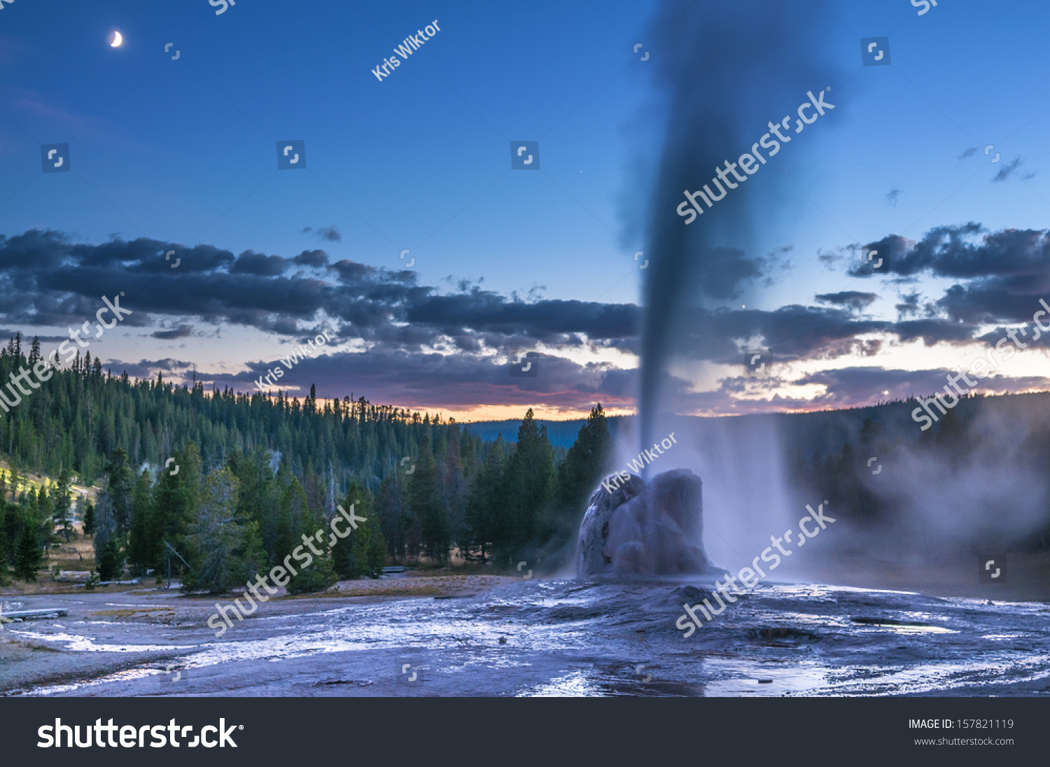 Spectacular Lone Star Geyser During Eruption Stock Photo (Edit Now ...