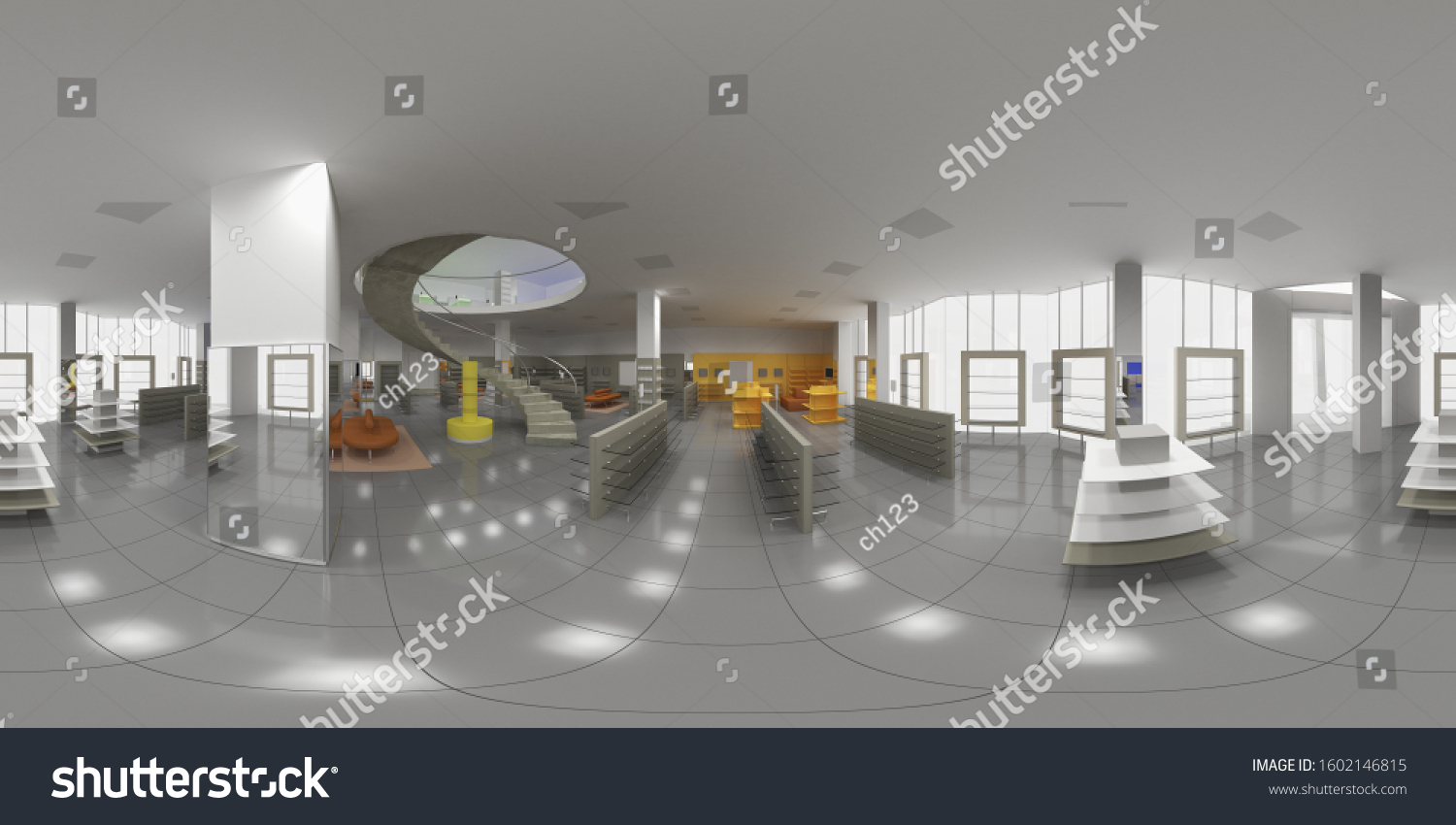 Spherical Panoramic Render Store Interior Visualization Stock ...