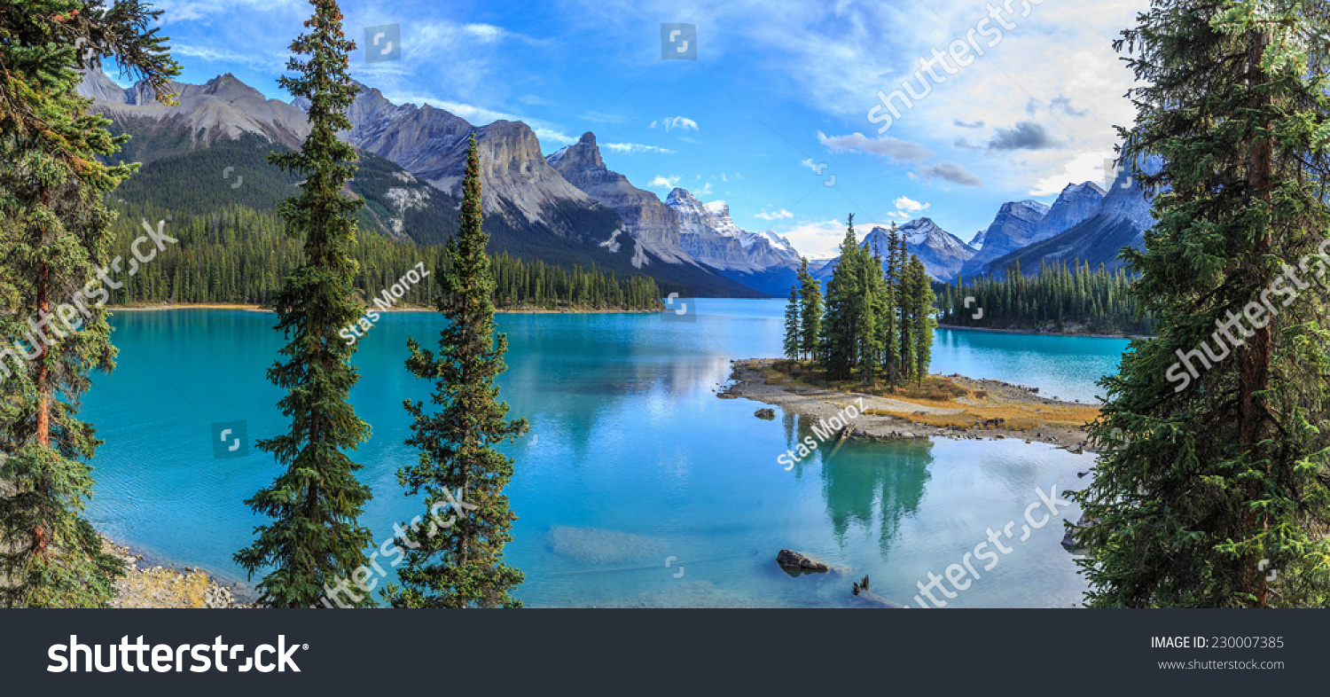 Spirit Island Maligne Lake Jasper National Stock Photo 230007385 ...