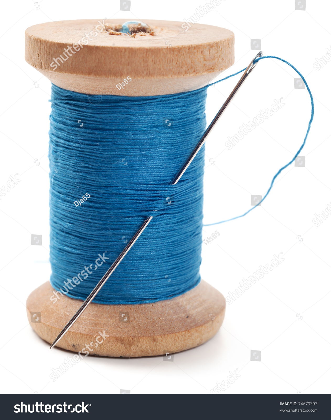 Spool Thread Needle Isolated On White Stock Photo (Edit Now) 74679397