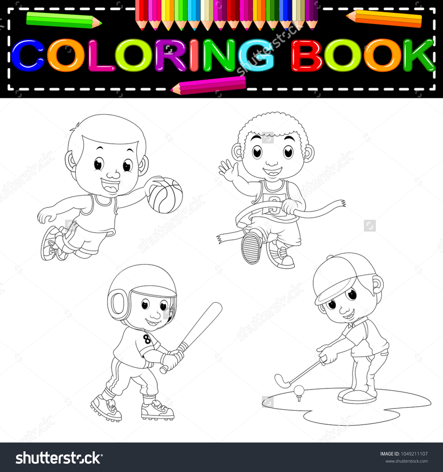 Sport Coloring Book Stock Illustration 1049211107 | Shutterstock