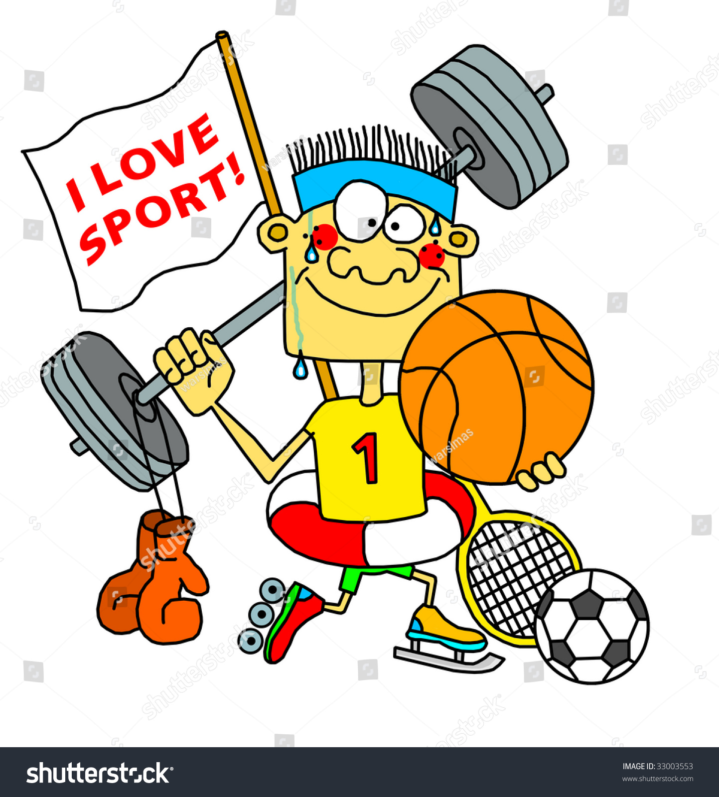 Sportman Fanatic Stock Illustration 33003553 Shutterstock