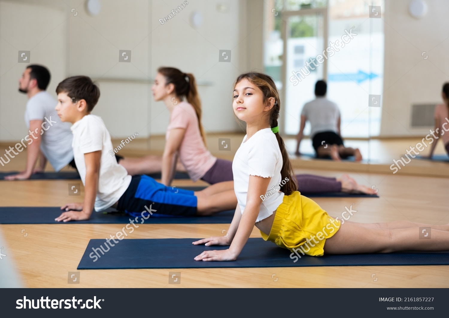 Sporty Teen Girl Practicing Yoga Positions Stock Photo 2161857227 