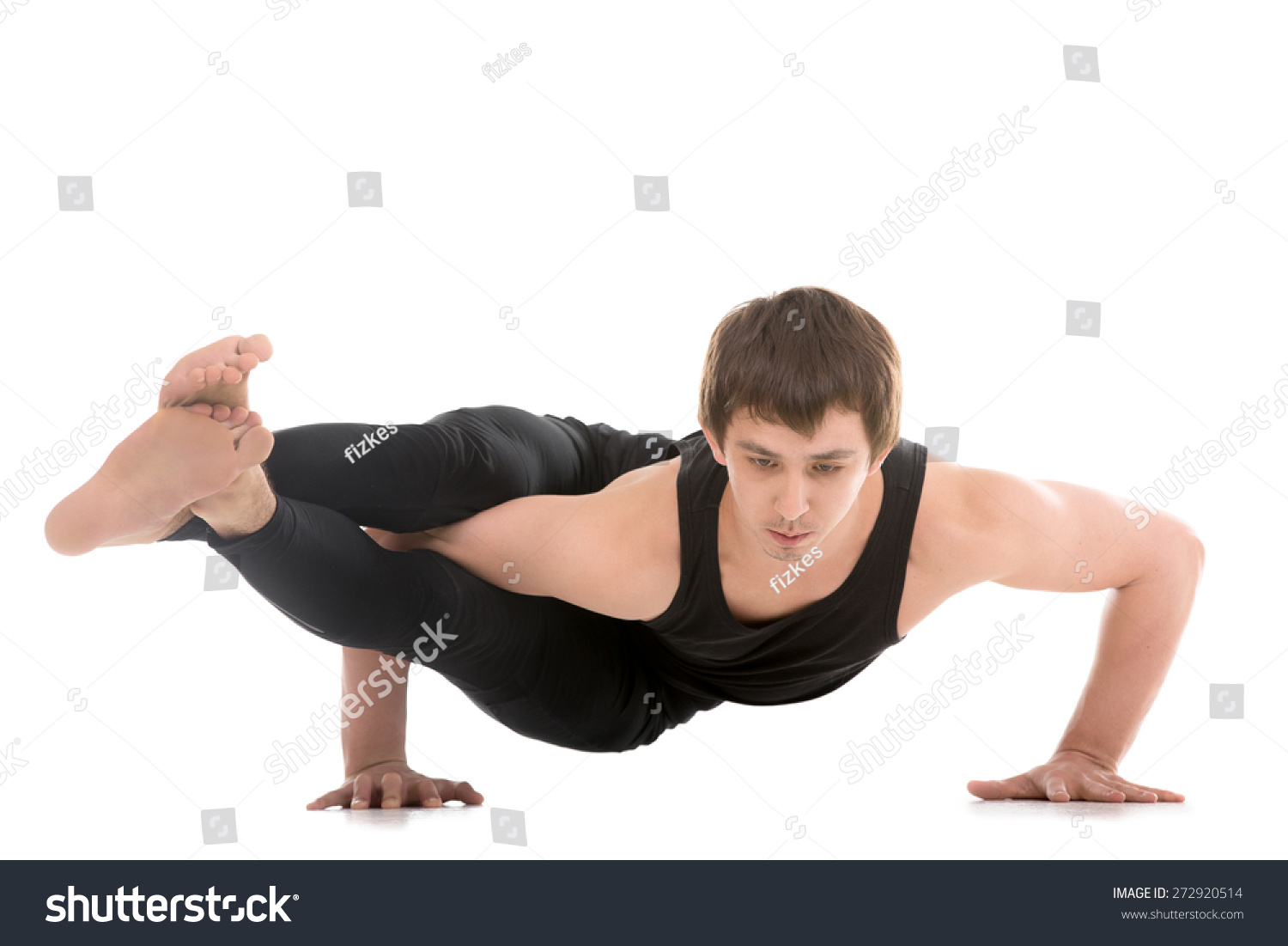 Sporty Young Man Doing Yoga Pilates Stock Photo Edit Now