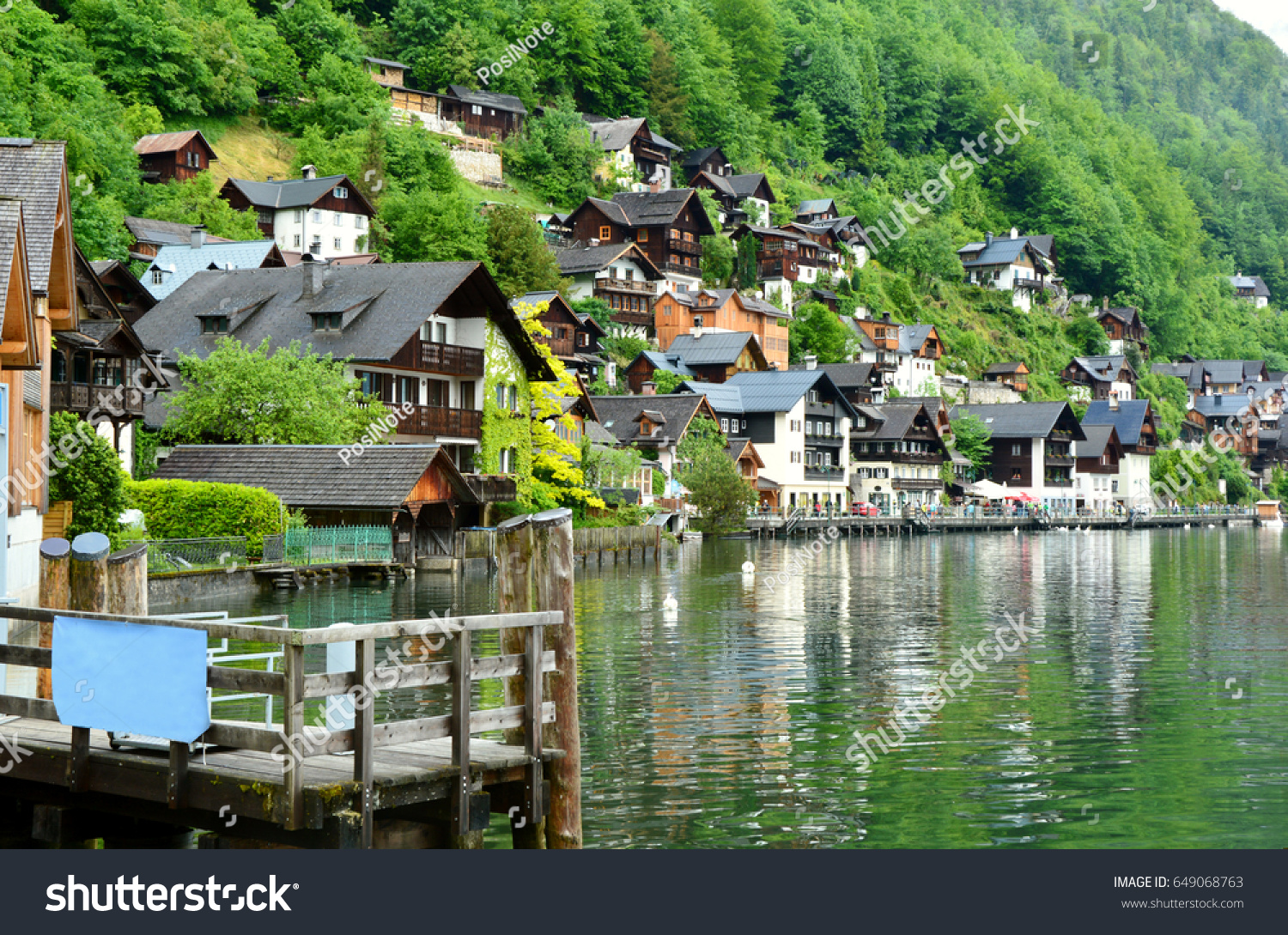 Spring Morning Hallstatt Salzkammergut Austria Land Stock Photo Edit Now 649068763