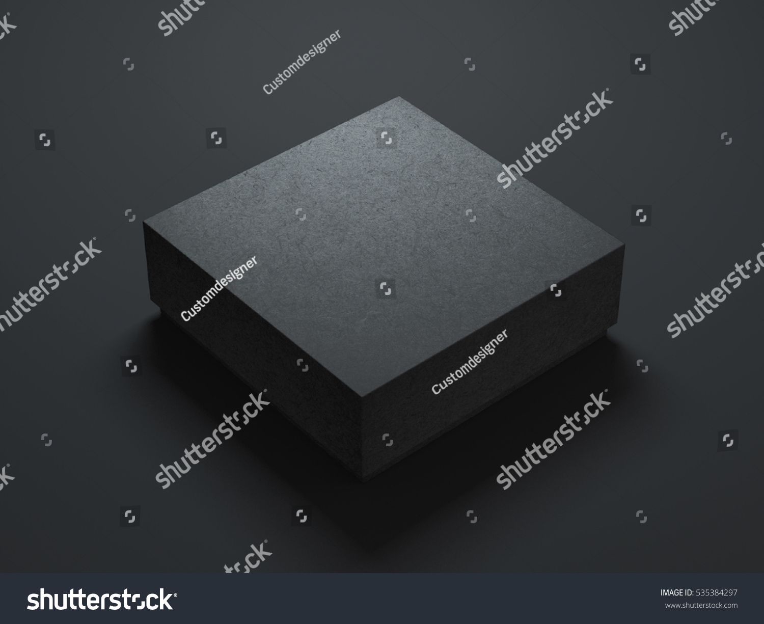 Download Square Black Box Mockup On Dark Stock Illustration ...