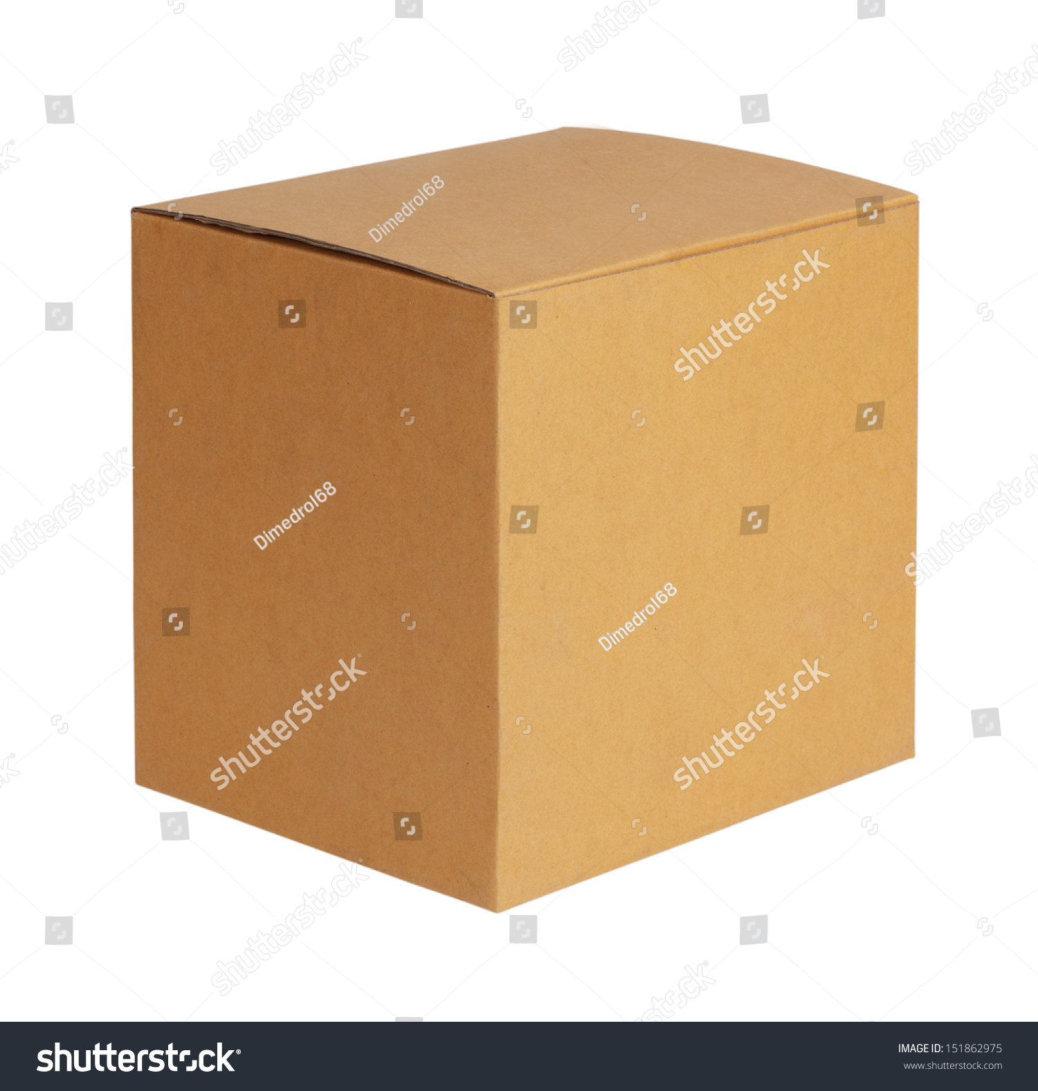 Square Cardboard Box On A White Background Stock Photo 151862975 ...