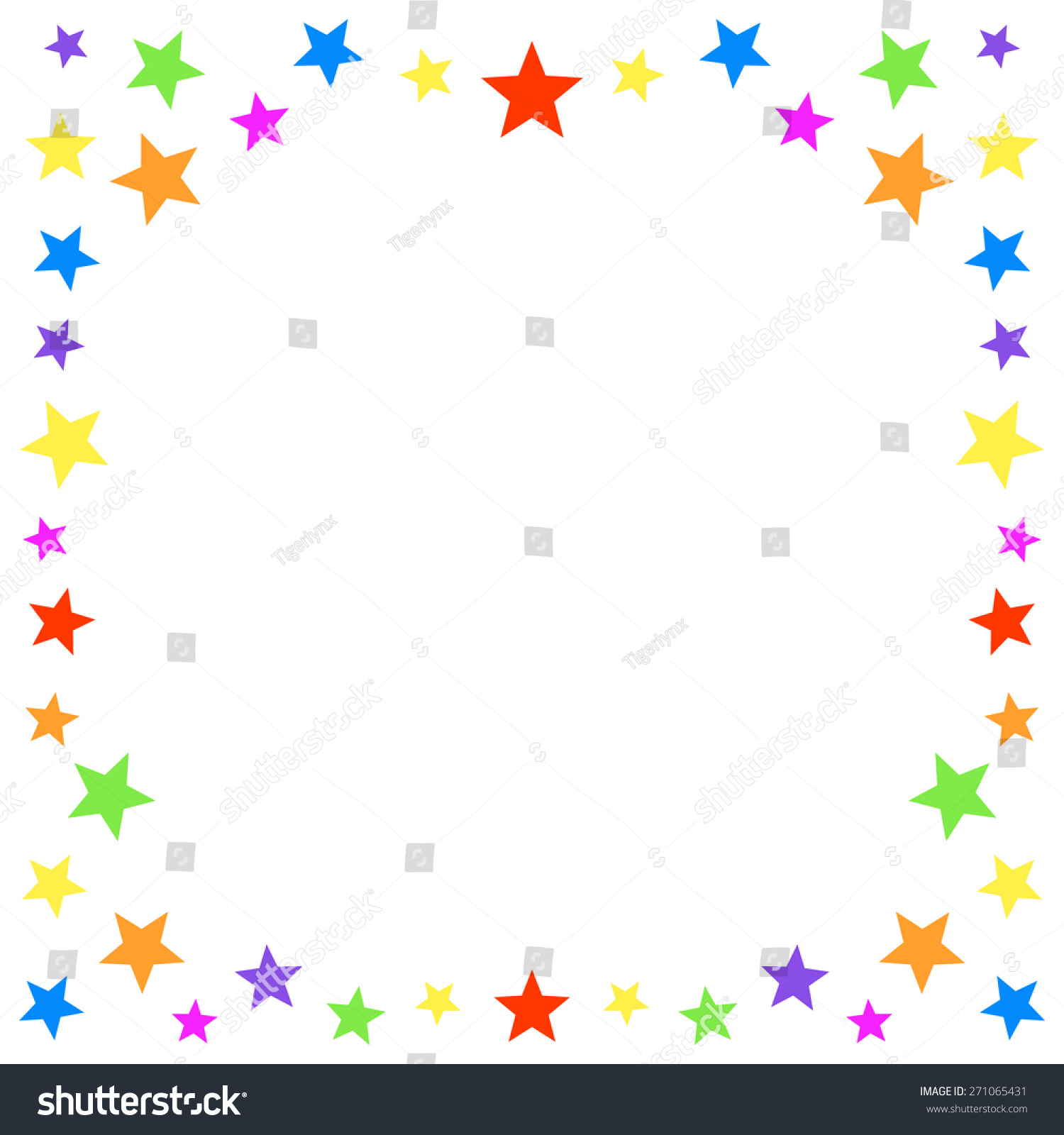 Square Frame Design With Bright, Cheerful Multicolored Stars Forming A ...