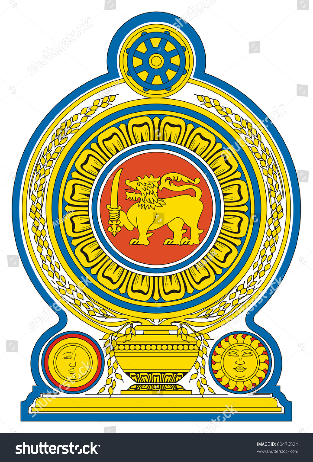 Sri Lanka Coat Arms Seal National Stock Illustration 60476524 ...