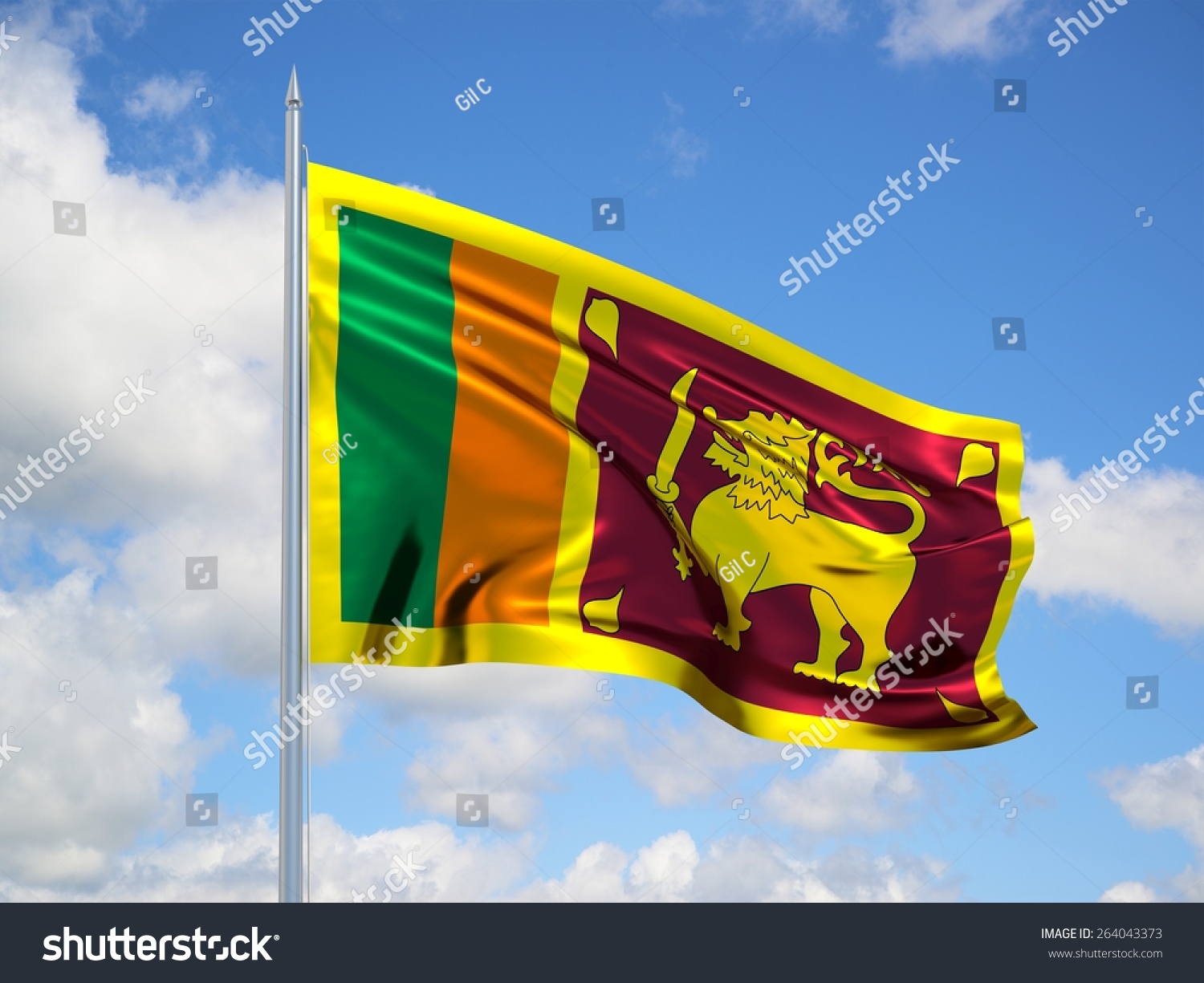 Sri Lanka 3d Flag Floating Wind Stock Illustration 264043373 | Shutterstock