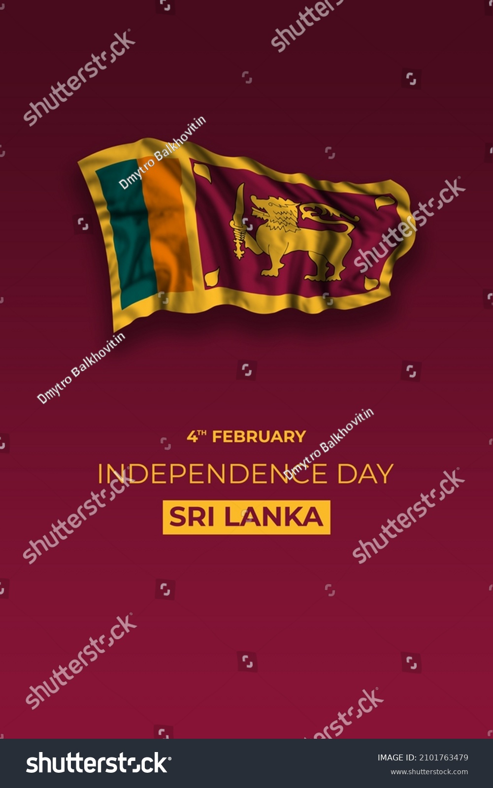Sri Lanka Independence Day Greetings Card Ilustrações Stock 2101763479
