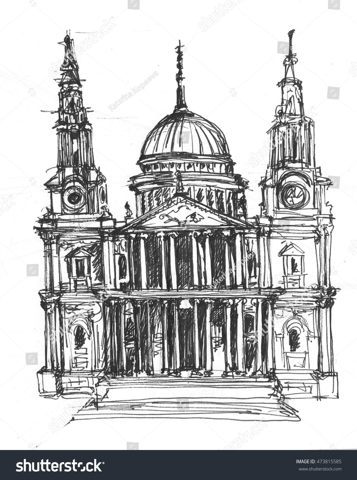 St. Paul'S Cathedral London Sketch Stock Photo 473815585 : Shutterstock