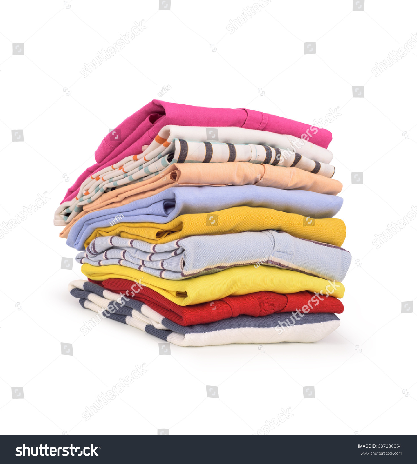 Stack Clothing Row Isolated Stock Photo 687286354 | Shutterstock