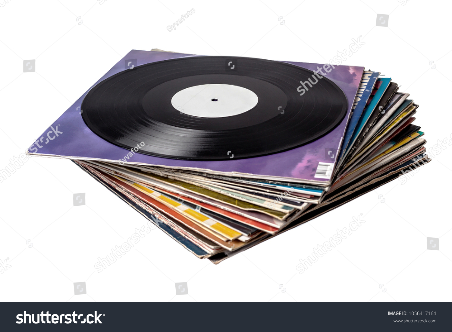 Stack Color Vinyl Records White Labeled Stock Photo (Edit Now) 1056417164