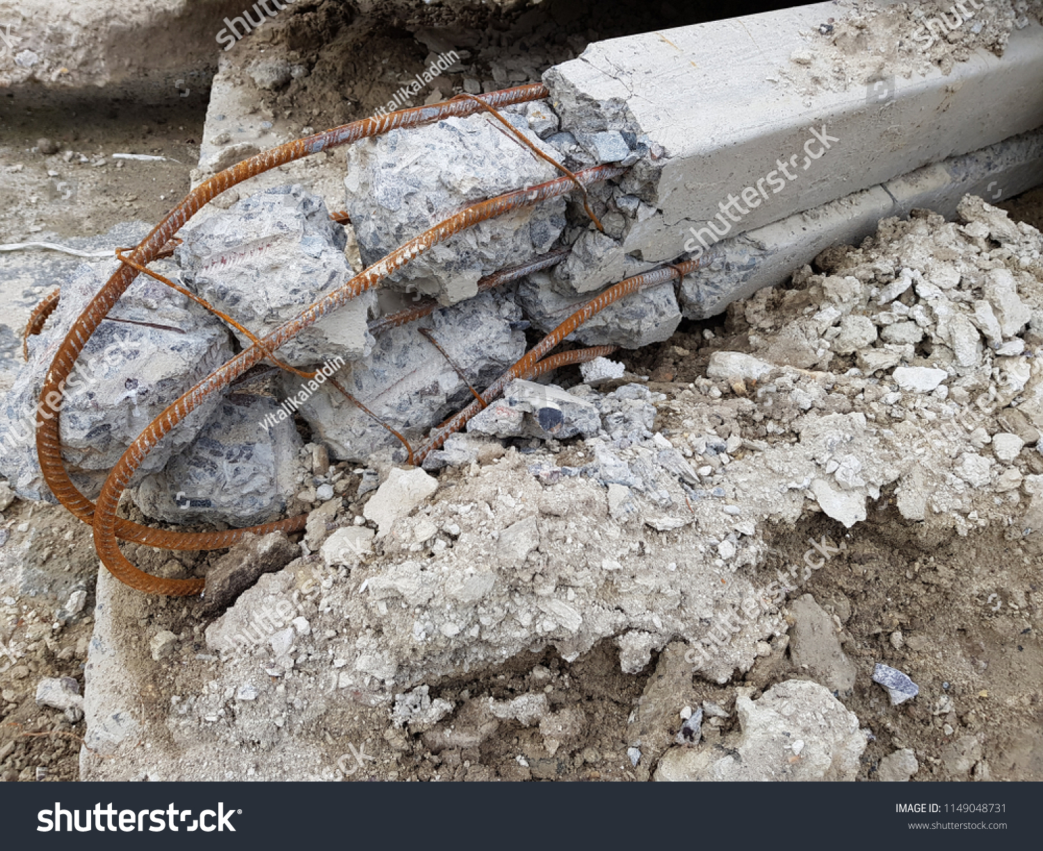 Stack Demolated Grey Concrete Pieces Bricks Stock Photo Edit Now 1149048731