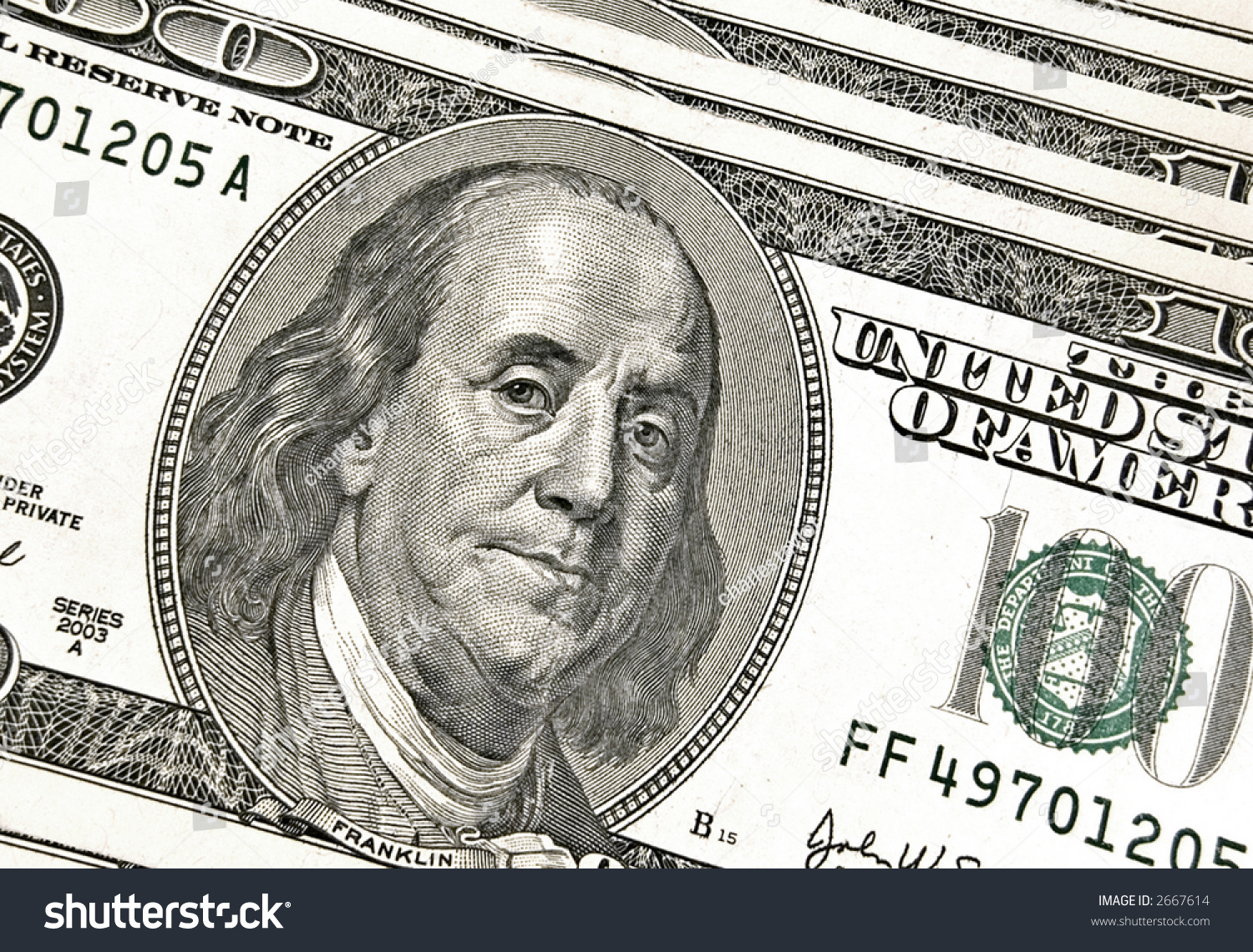 Stack Of 100 Doller Bills Close-Up Stock Photo 2667614 : Shutterstock