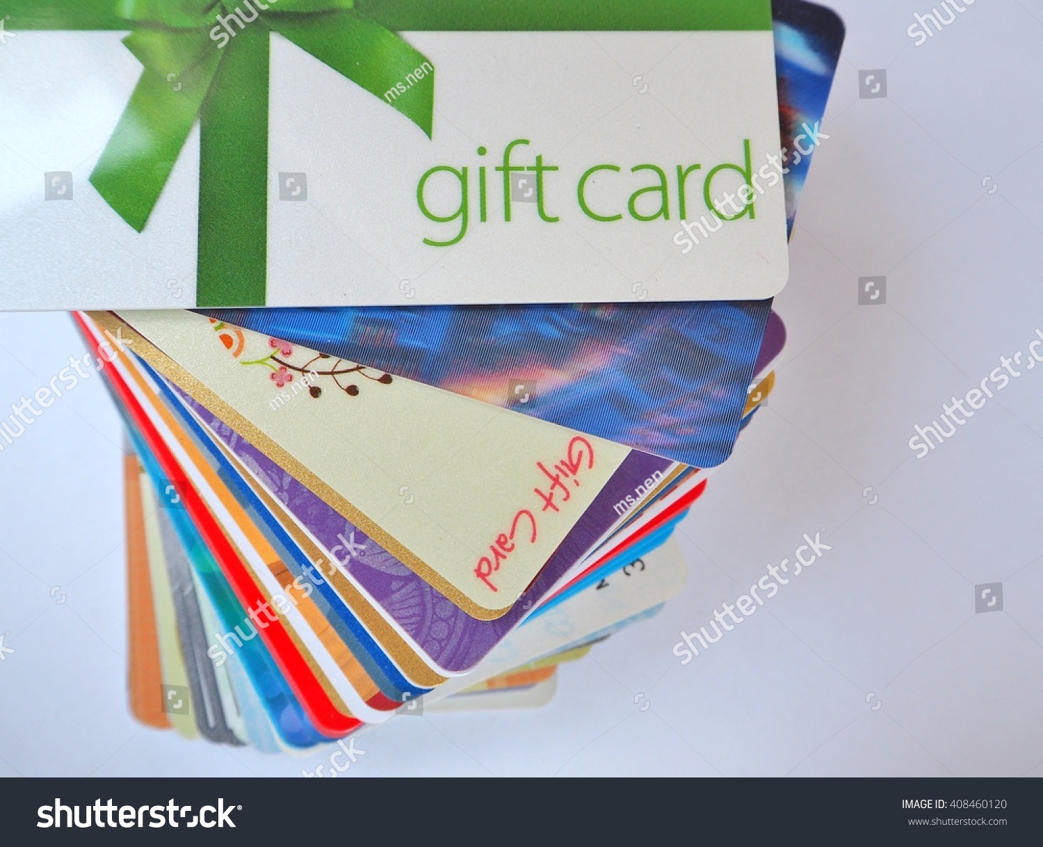 Stack Gift Cards Stock Photo (Edit Now) 408460120