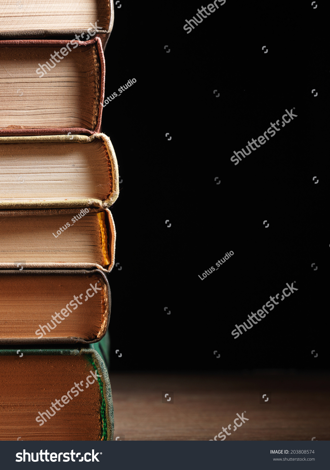 Stack Hardcover Books Arranged Haphazardly Viewed Stock Photo 203808574 ...