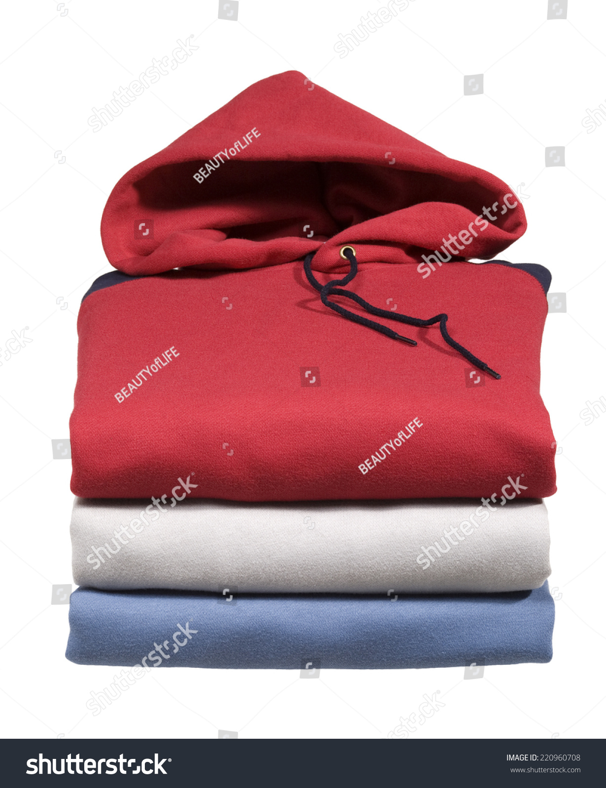 Stack Of Hooded Sweatshirts Stock Photo 220960708 : Shutterstock