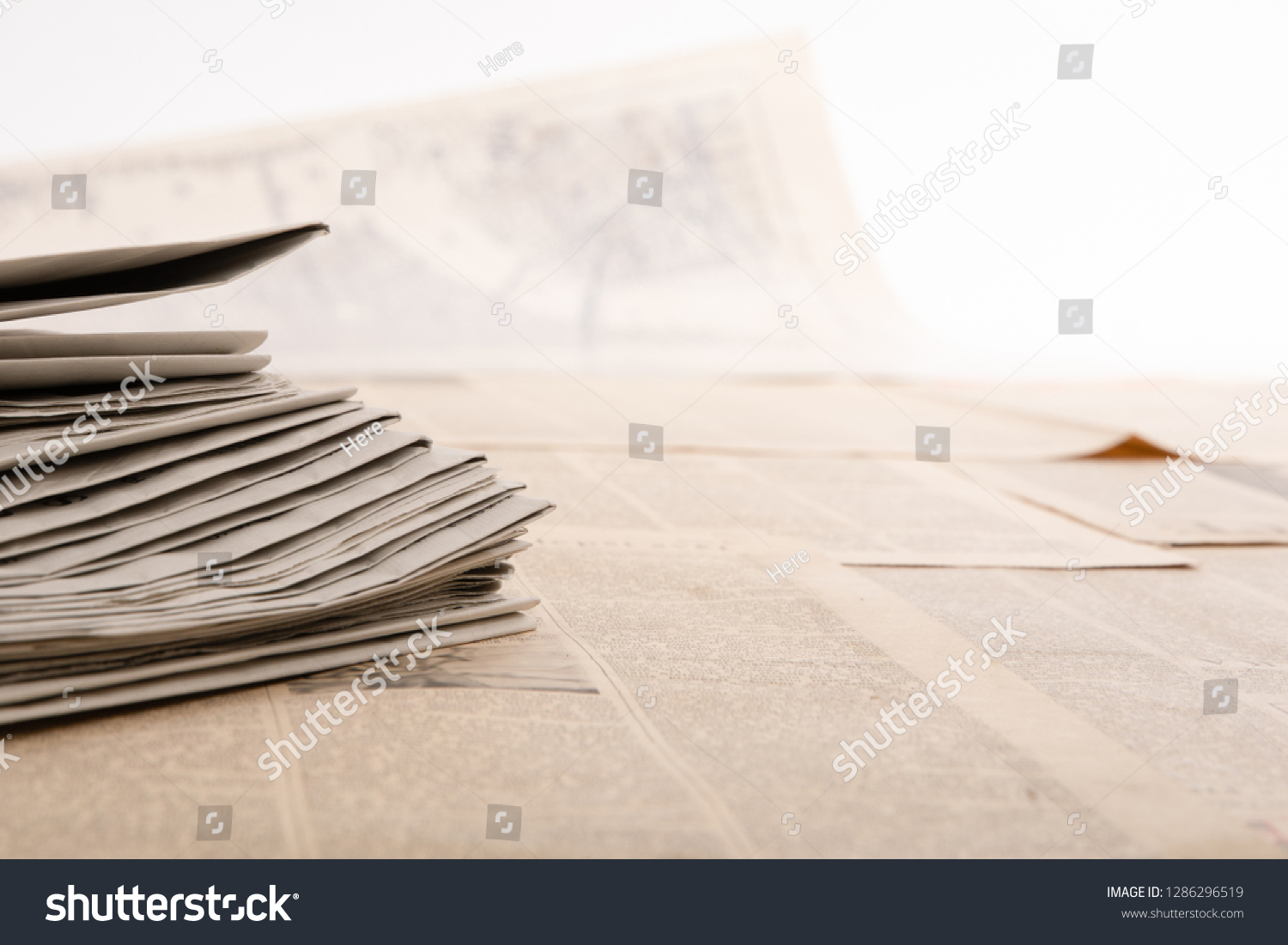 Stack Old Newspaper Old Paper Background Stock Photo 1286296519 ...