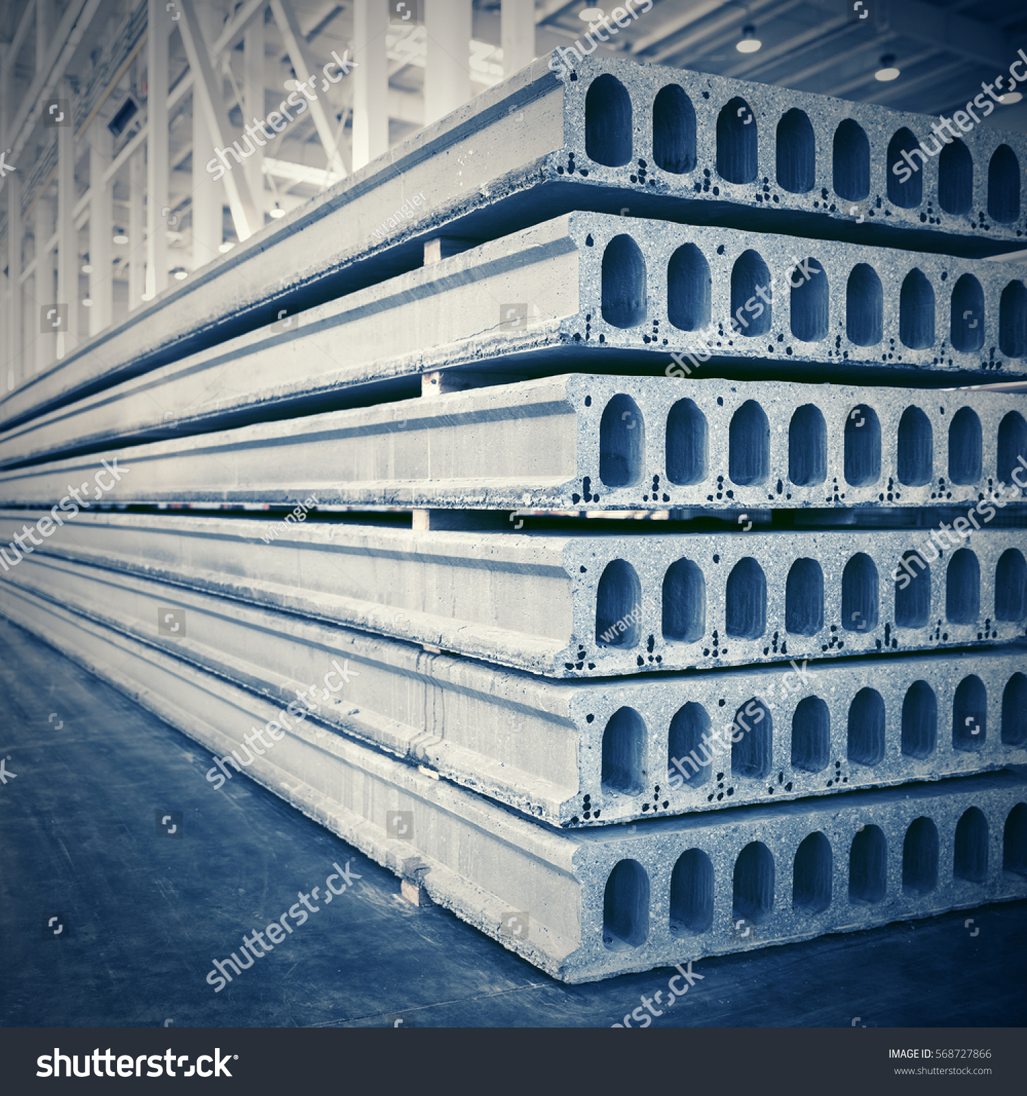 Stack Precast Reinforced Concrete Slabs Housebuilding Stock Photo ...