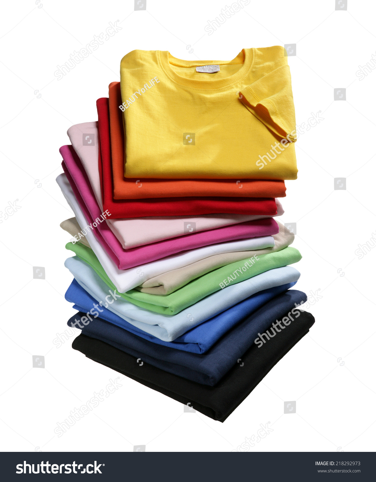 Stack Of T-Shirts Stock Photo 218292973 : Shutterstock
