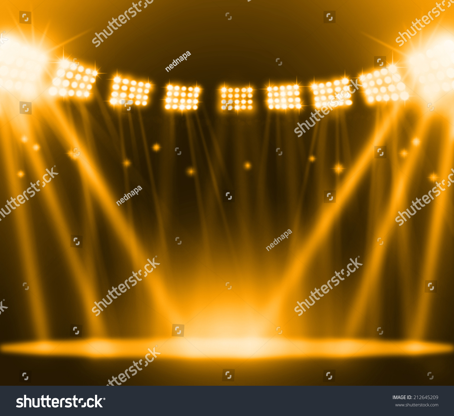 Stage Spot Lighting Over Gold Background Stock Illustration 212645209 ...