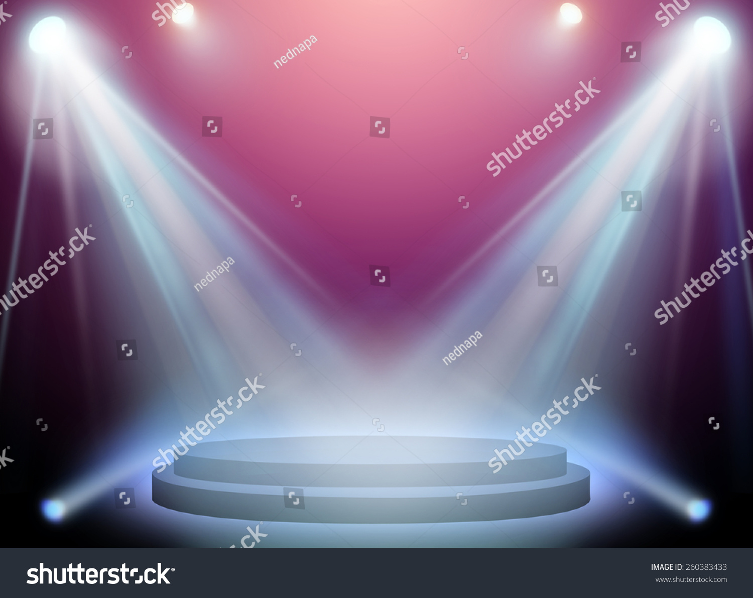 Stage Spot Lighting Over Pink Background Stock Illustration 260383433