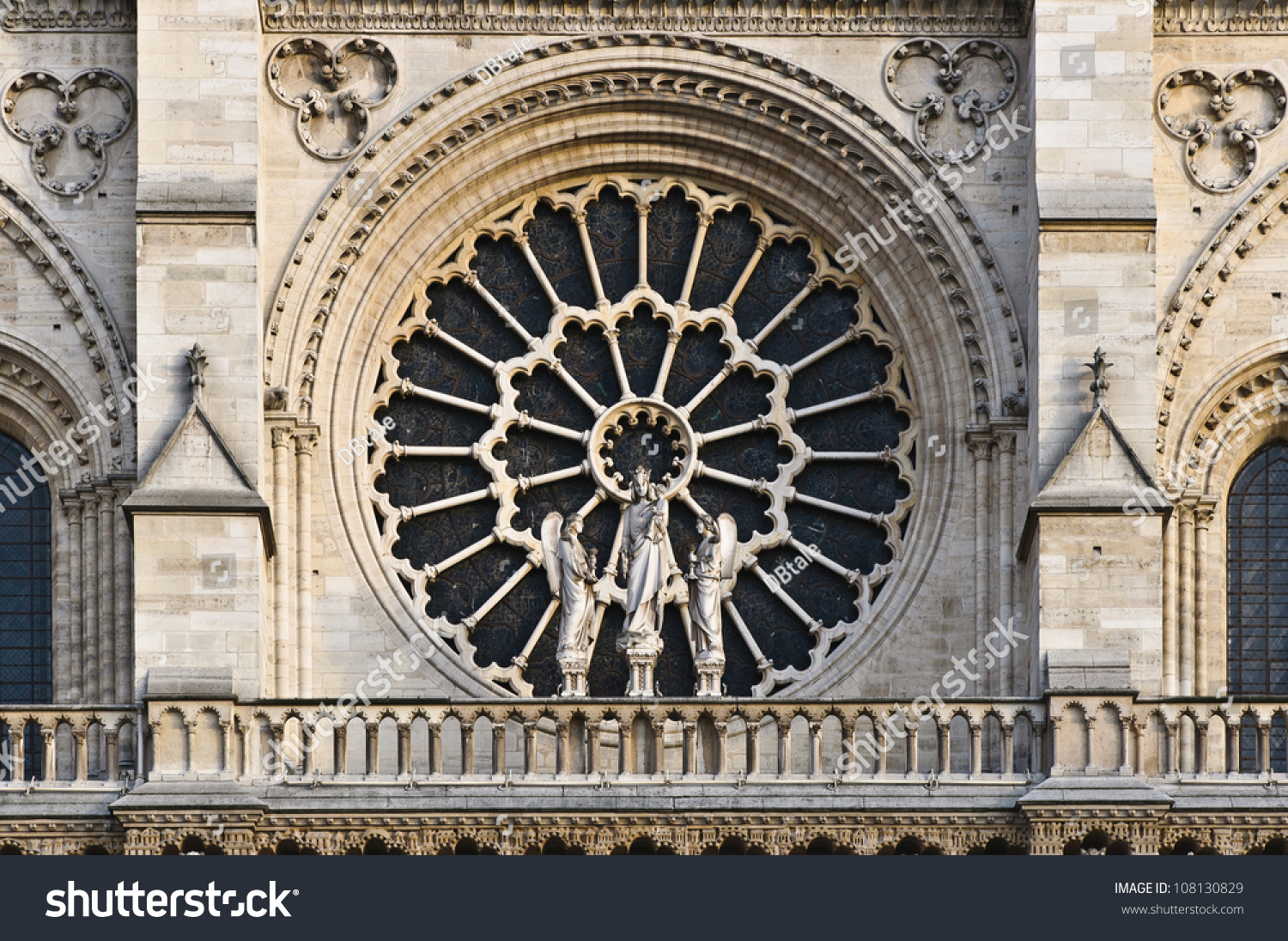 Stained Facade Window Notre Dame Paris Stock Photo (Edit Now) 108130829 ...