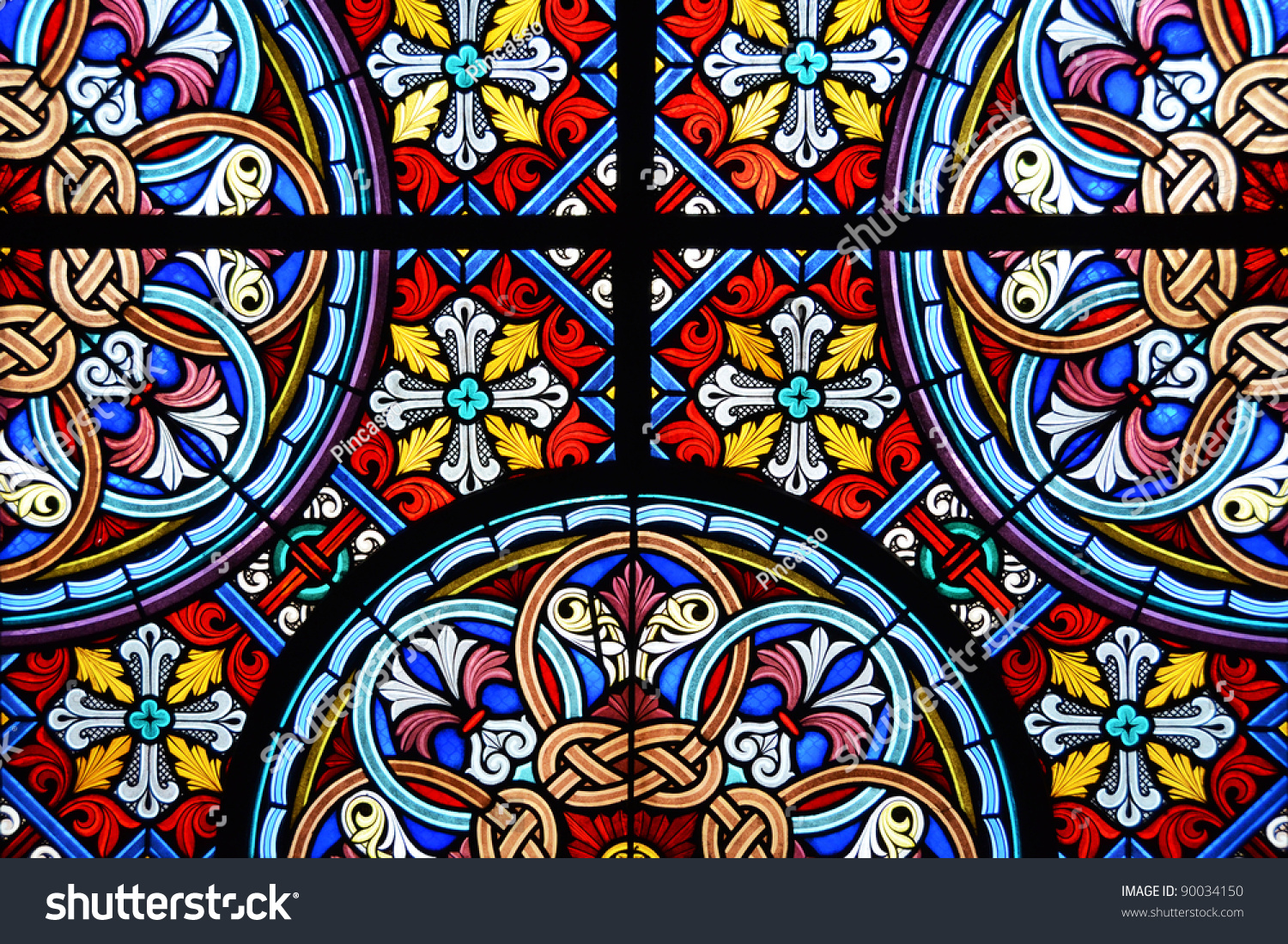 Stained Glass In A Cathedral Stock Photo 90034150 : Shutterstock