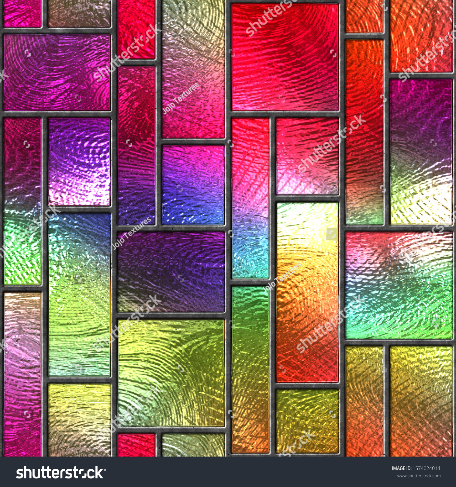 Stained Glass Seamless Texture Rectangle Pattern Stock Illustration
