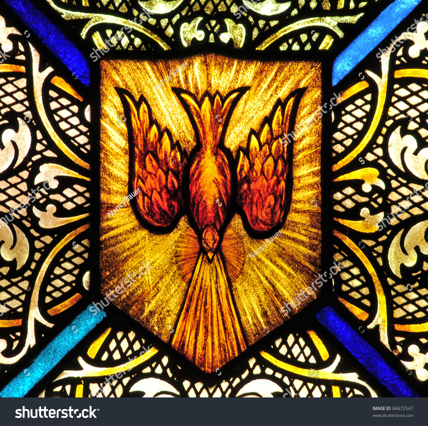 Stained Glass Window Symbol Holy Spirit Stock Photo 84672547 - Shutterstock