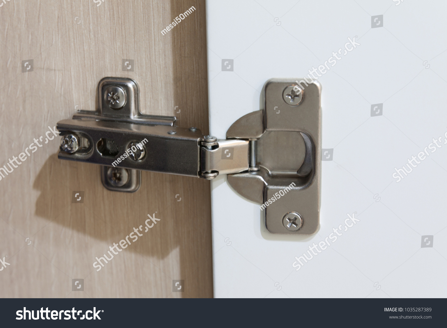 Stainless Door Hinges On Cabinet Door Stock Image Download Now