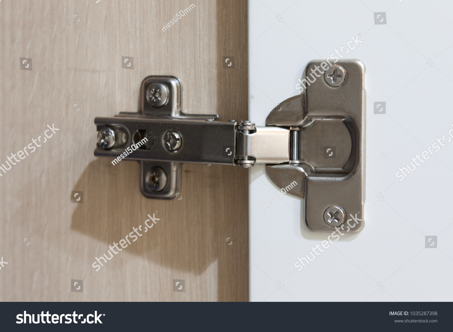 Stainless Door Hinges On Cabinet Door Stock Photo Edit Now
