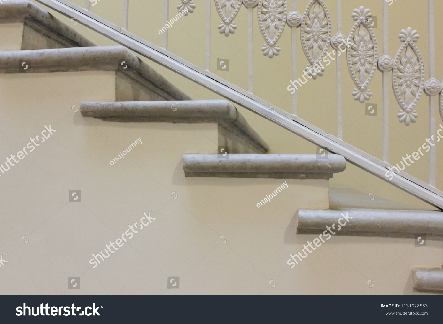 Staircase Handrailing Old Historic Building Interior Stock