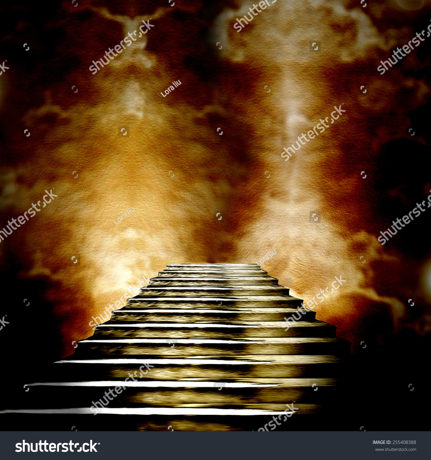 Staircase Leading Heaven Hell Light End Stock Photo Edit Now