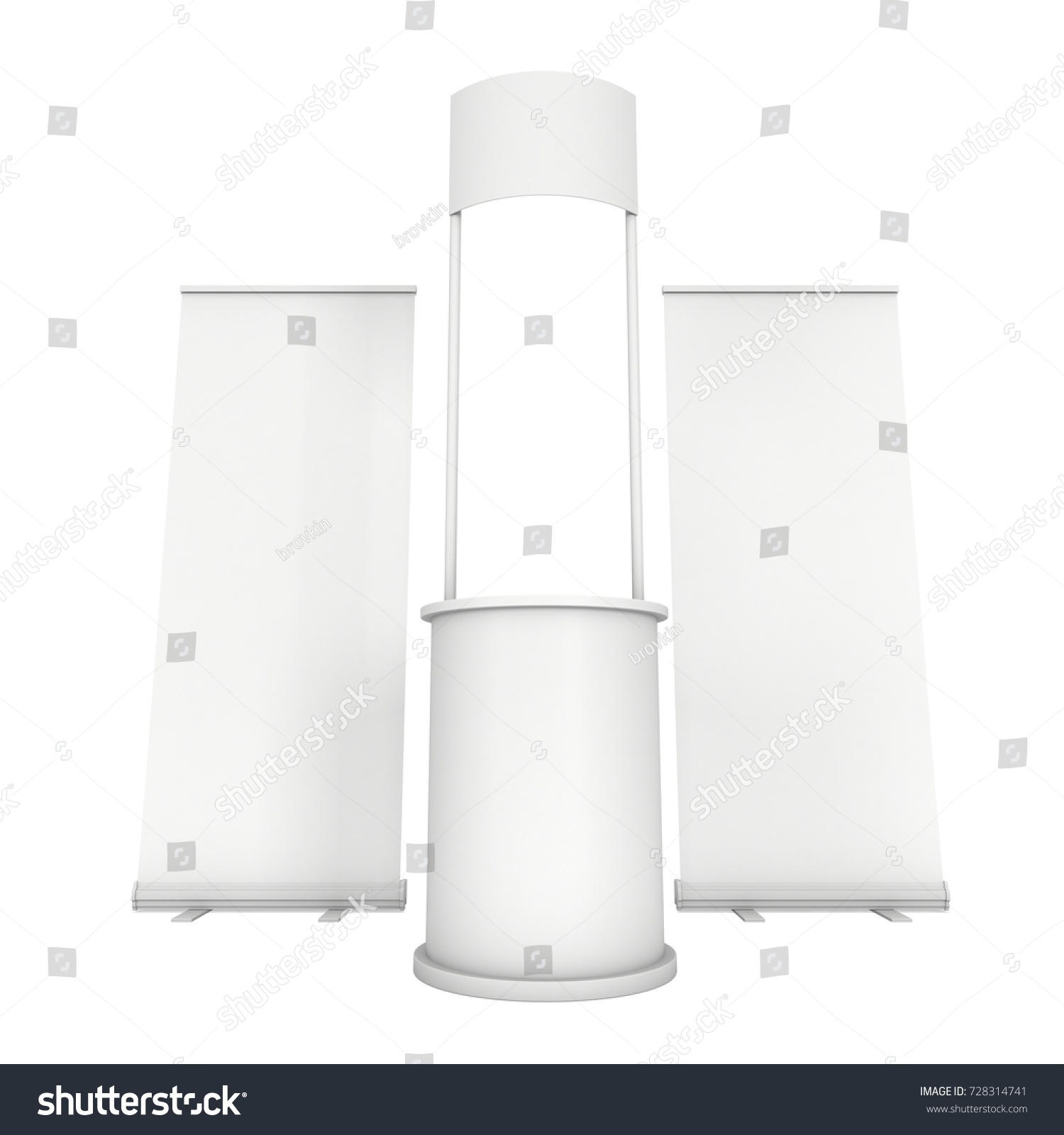 Stall Kiosk Modern Promostand Reception Desk Stock Illustration 728314741