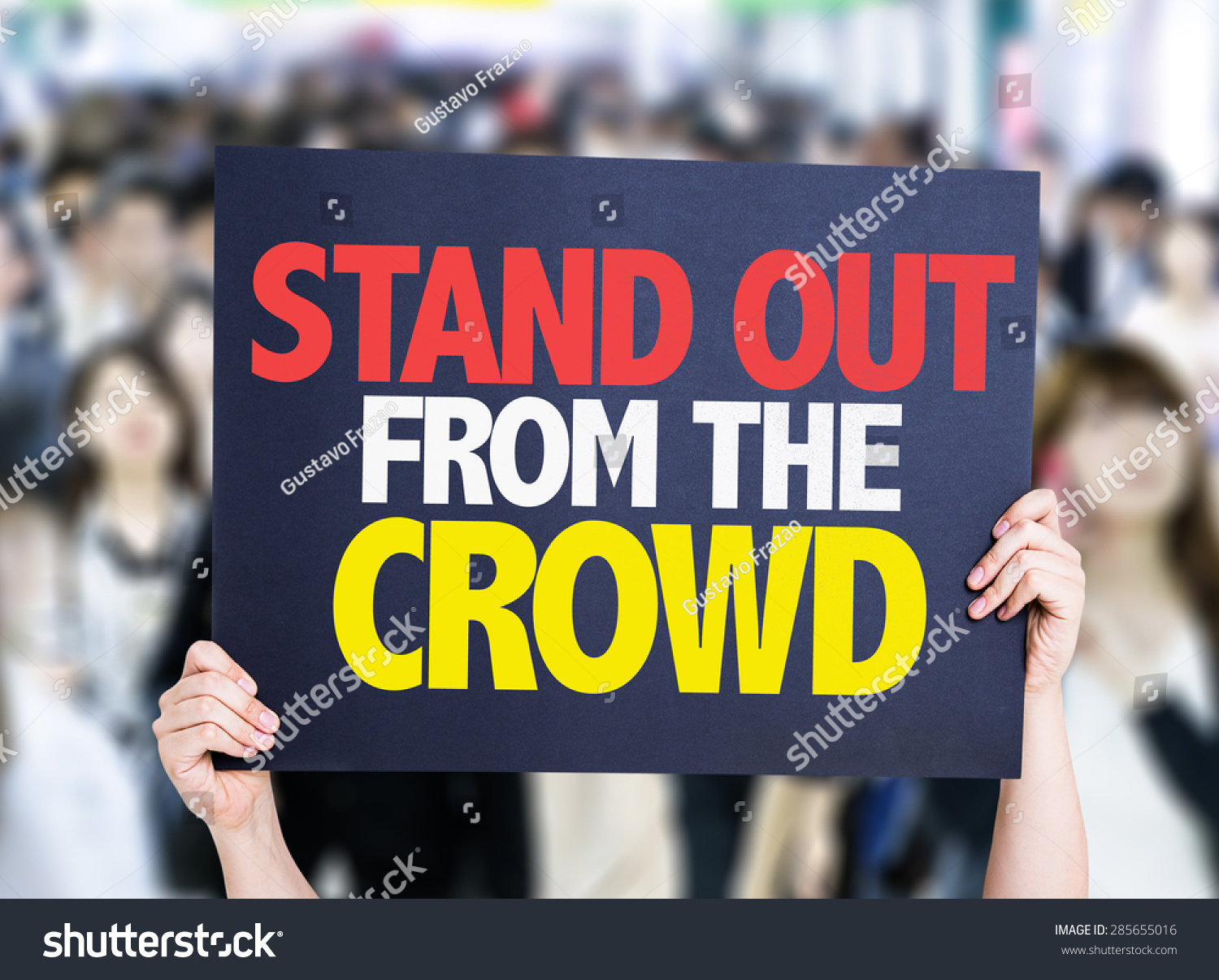  Gold Classic  Template Design Featuring Stand Out from the Crowd Card with Crowd of People on