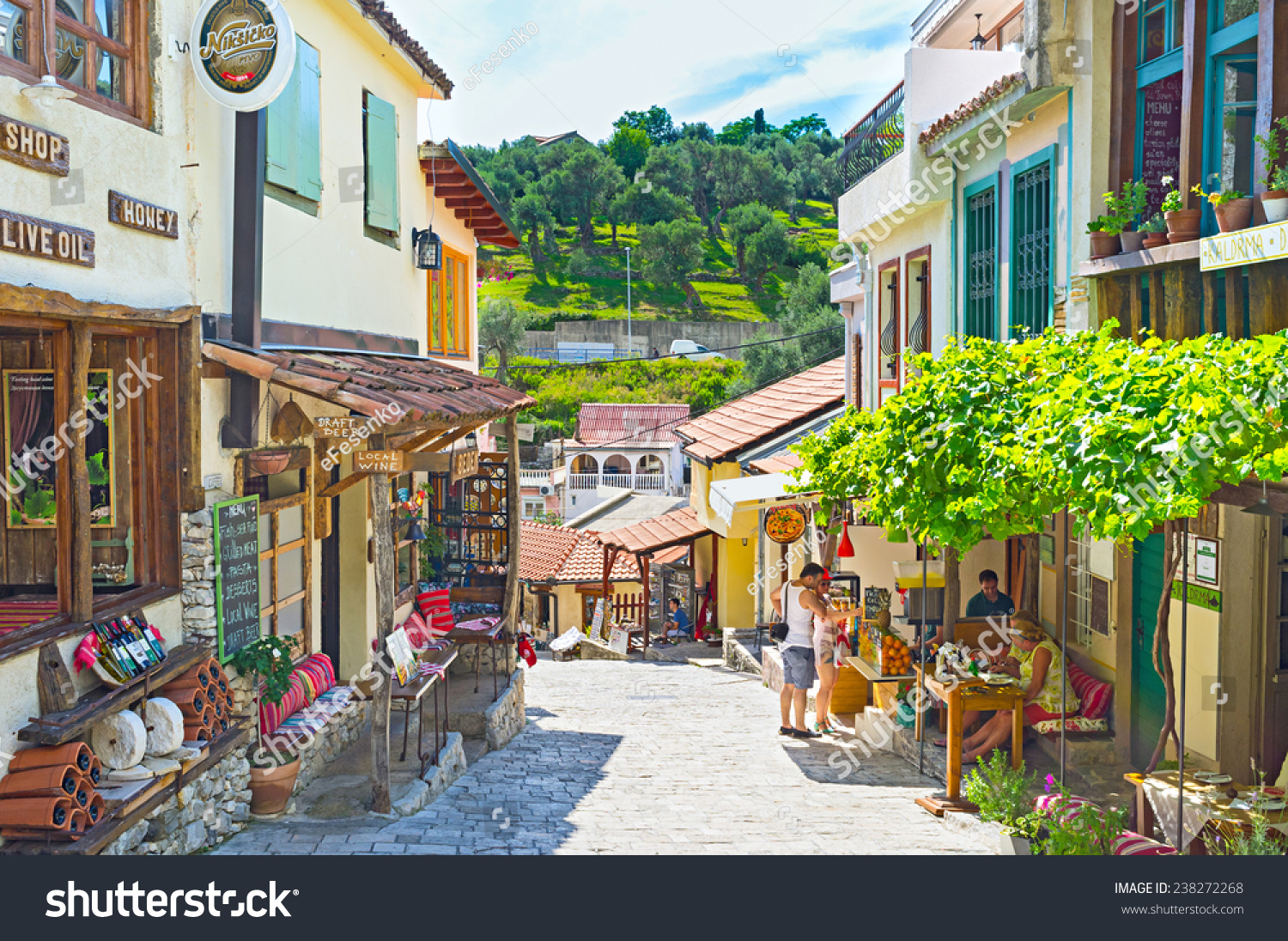 Stari Bar, Montenegro - July 14, 2014: The Narrow Tourist Street With ...