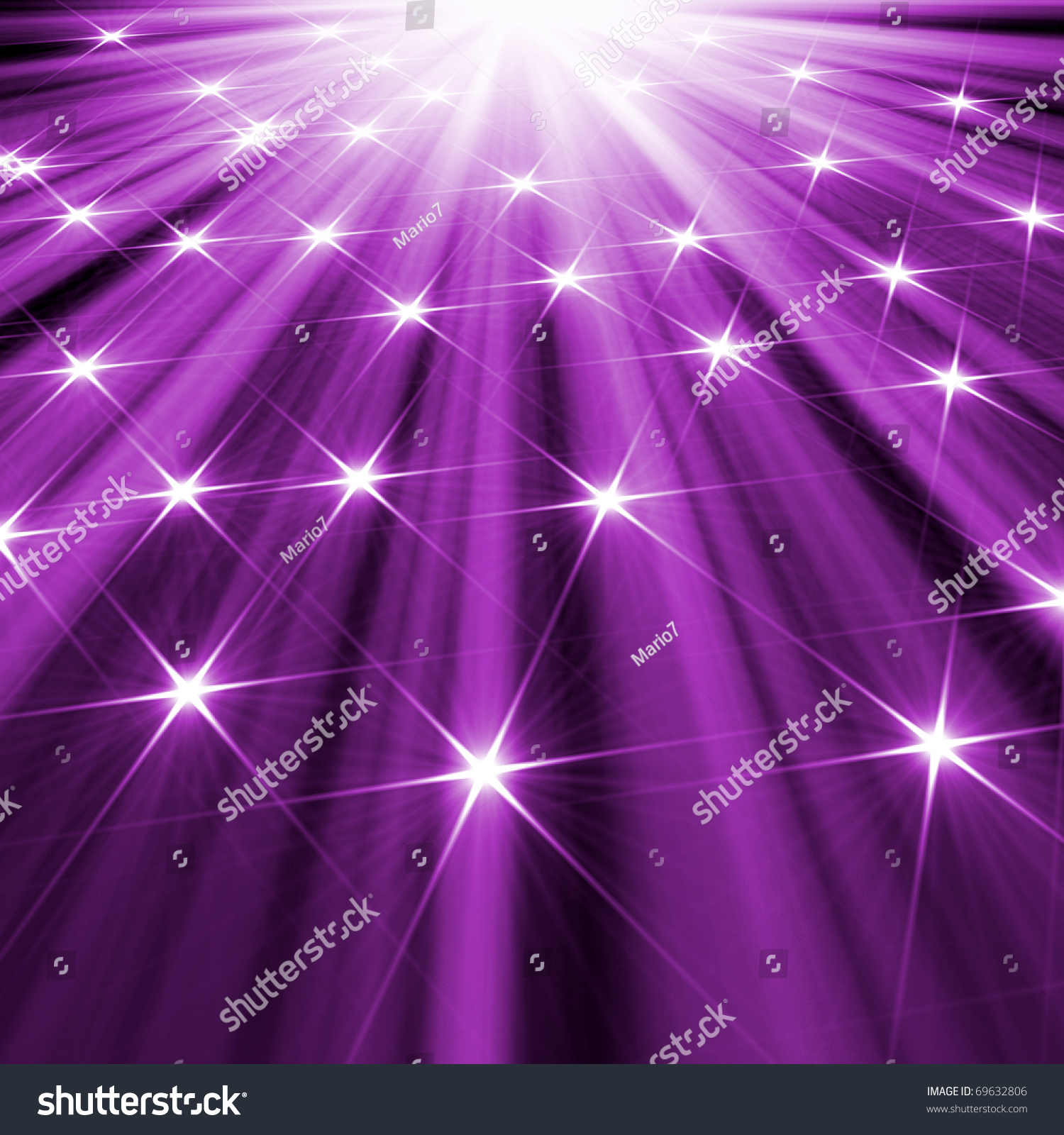 Stars Background Purple Luminous Rays Stock Illustration 69632806