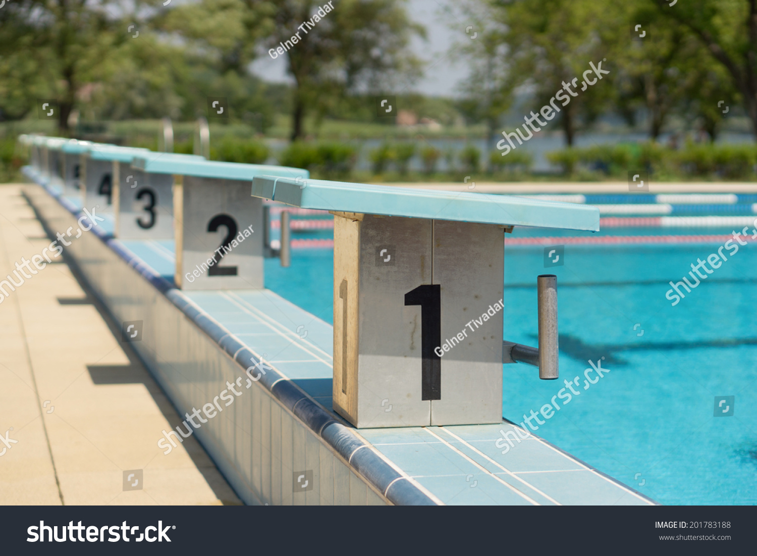 Starting Block Swimming Pool Starting Blocks Stock Photo (Edit Now ...