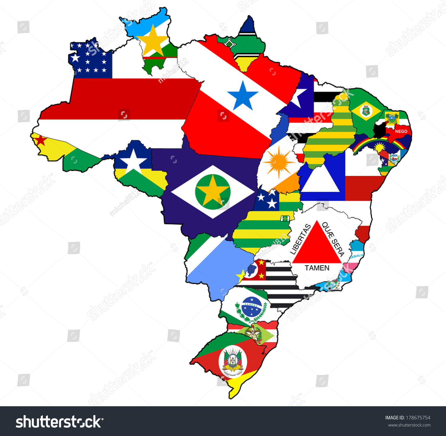Resultado de imagem para Brazil states flag map