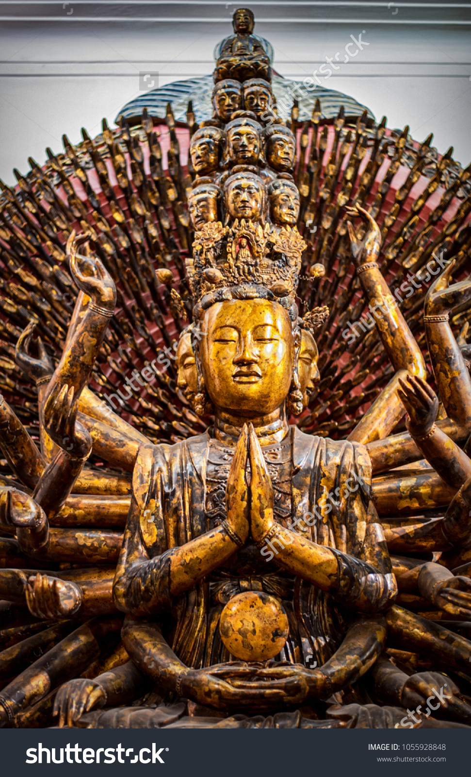 Statue Avalokitesvara Kuan Yin Buddha Many Stock Photo 1055928848 