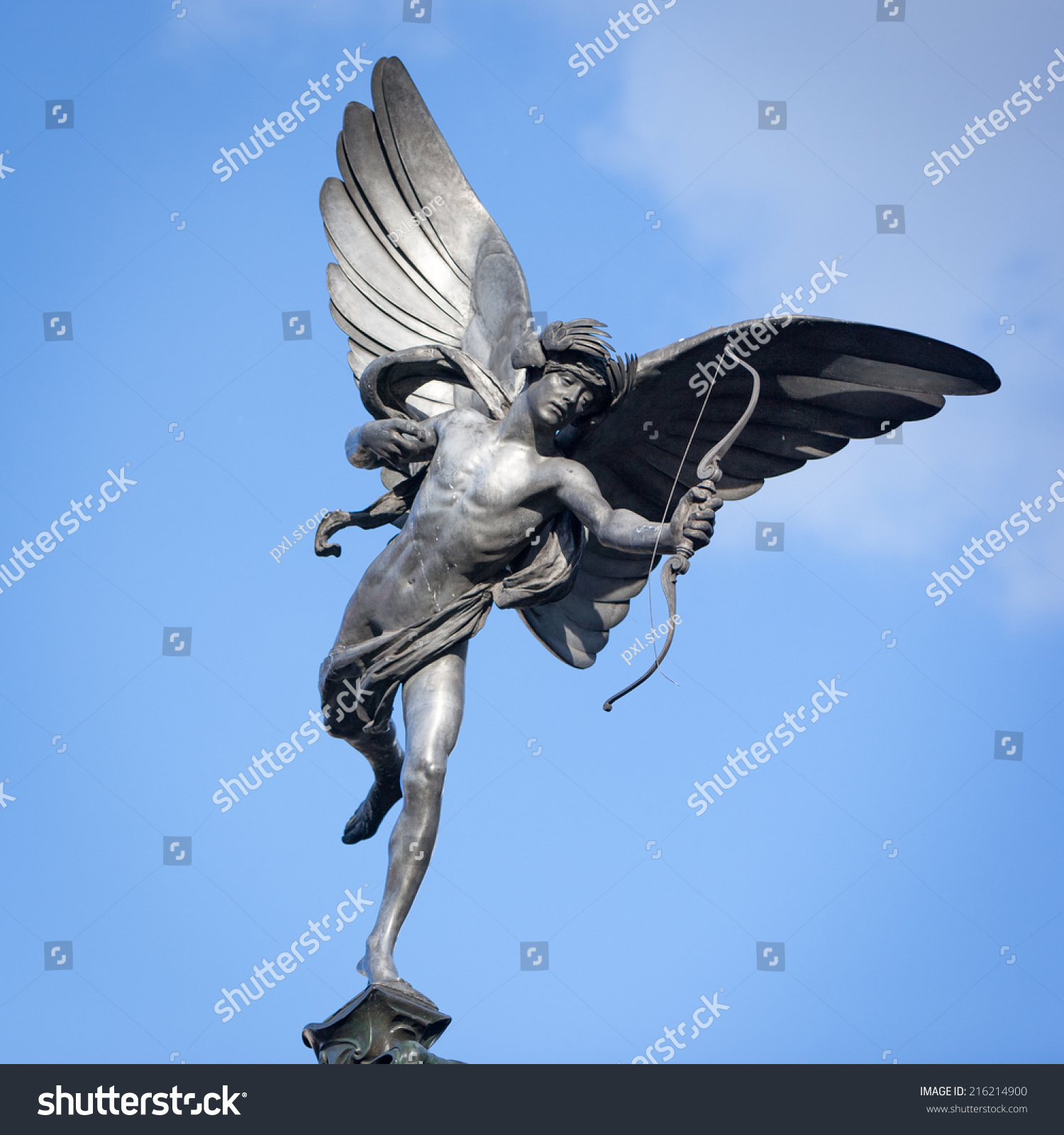 Statue Eros Piccadilly Circus London Low Stock Photo Edit Now 216214900