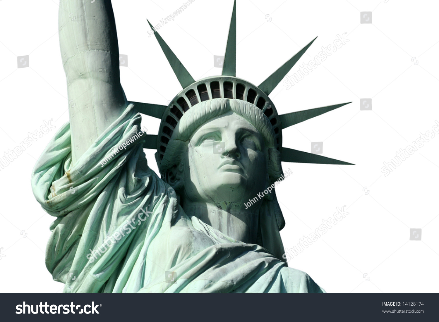 Statue Of Liberty'S Face Isolated On White Stock Photo 14128174 ...